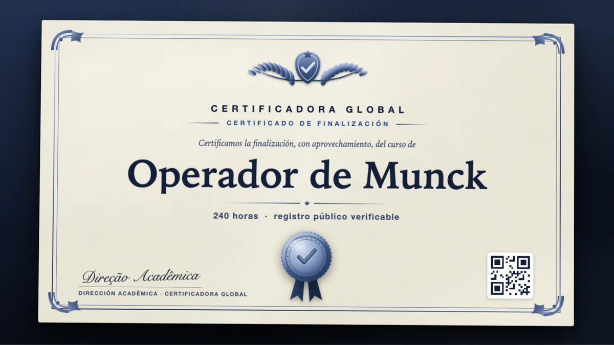 Portada del curso Operador de Munck