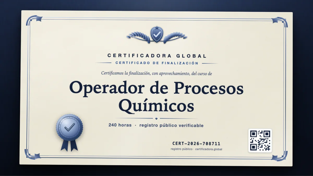 Portada del curso Operador de Procesos Químicos