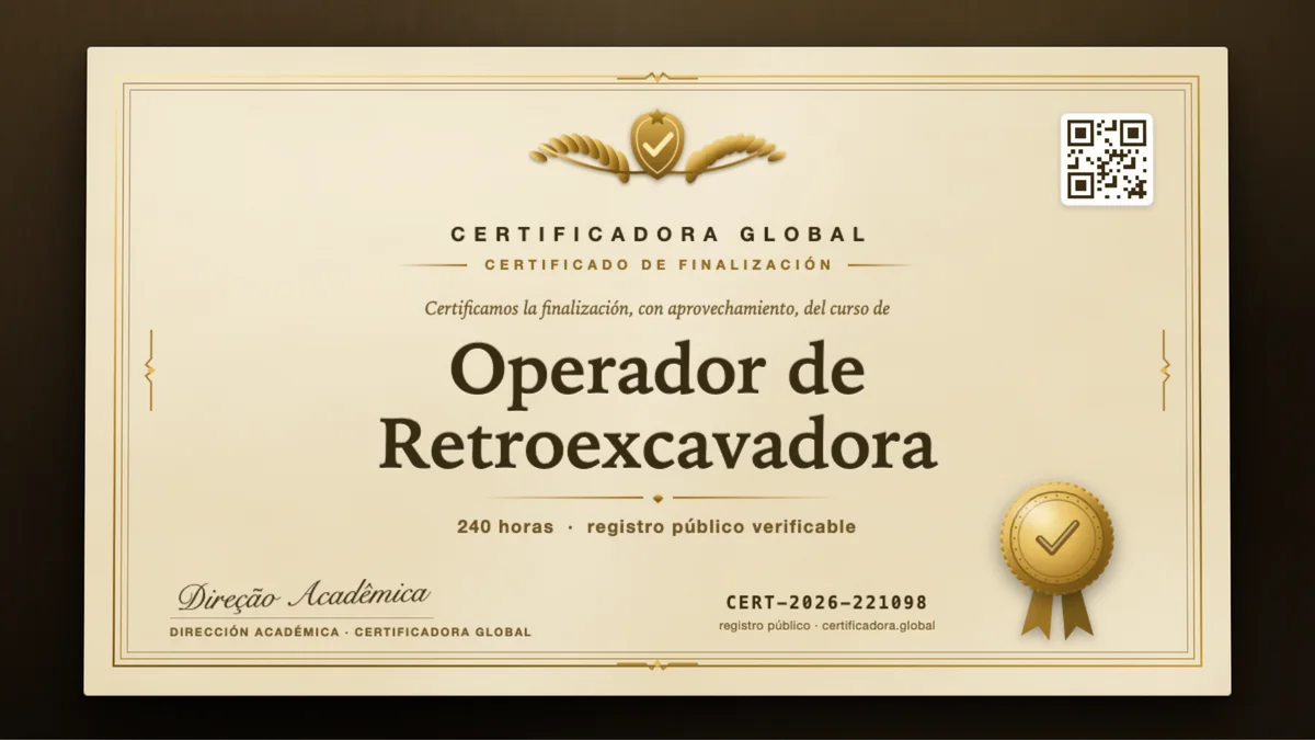 Portada del curso Operador de Retroexcavadora