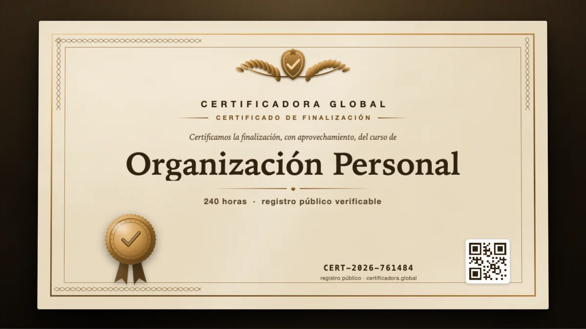 Portada del curso Organización Personal