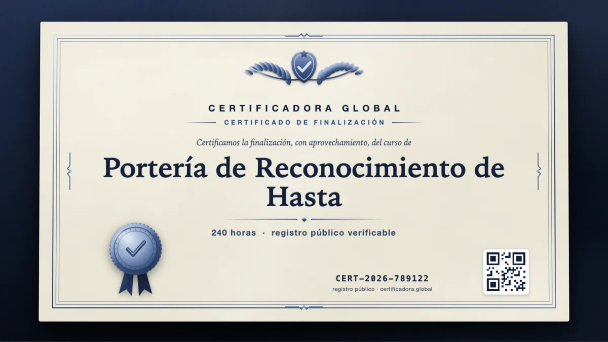 Portada del curso Portería de Reconocimiento de Hasta