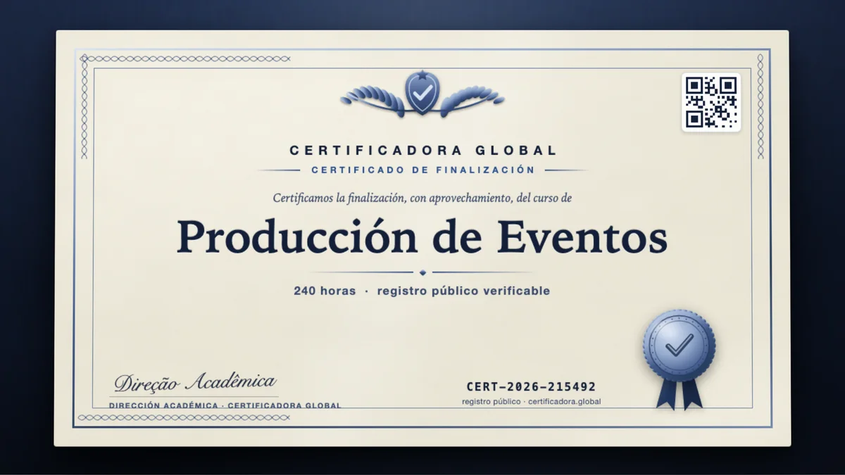 Portada del curso Producción de Eventos