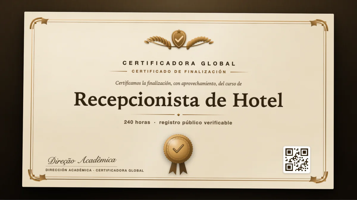 Portada del curso Recepcionista de Hotel
