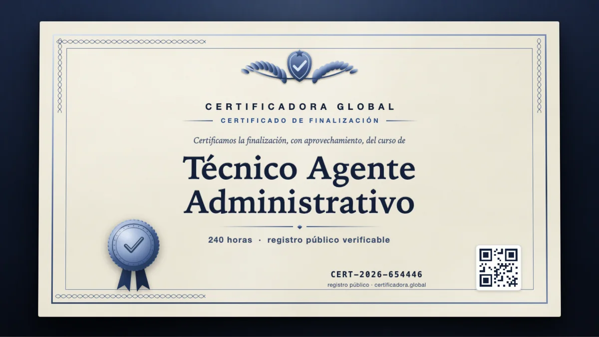 Portada del curso Técnico Agente Administrativo