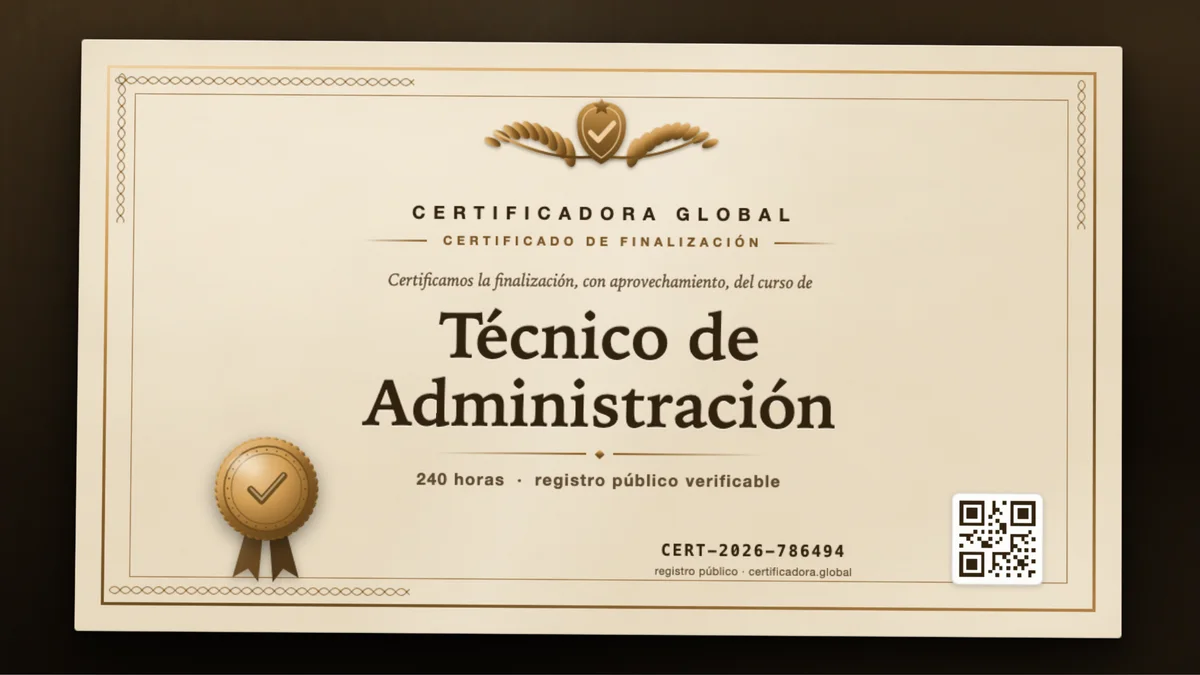 Portada del curso Técnico de Administración
