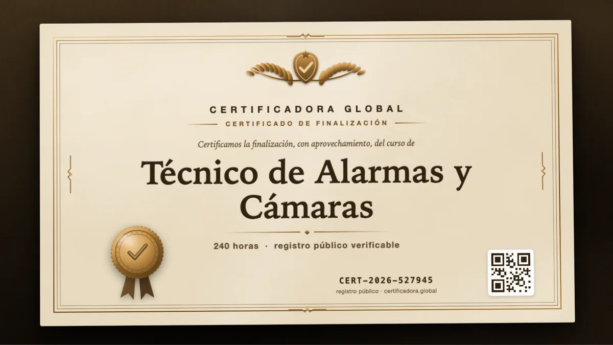 Portada del curso Técnico de Alarmas y Cámaras