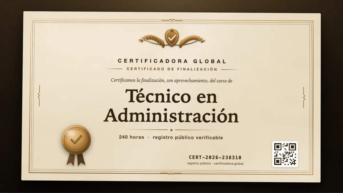 Portada del curso Técnico en Administración