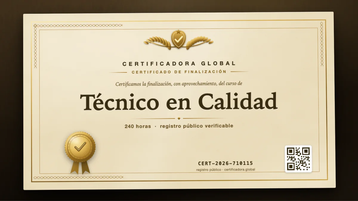 Portada del curso Técnico en Calidad