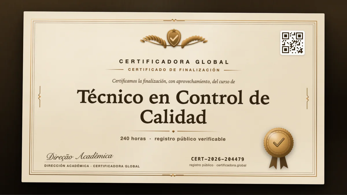 Portada del curso Técnico en Control de Calidad