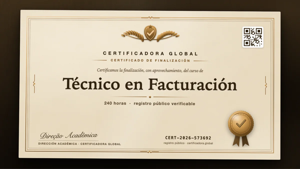 Portada del curso Técnico en Facturación