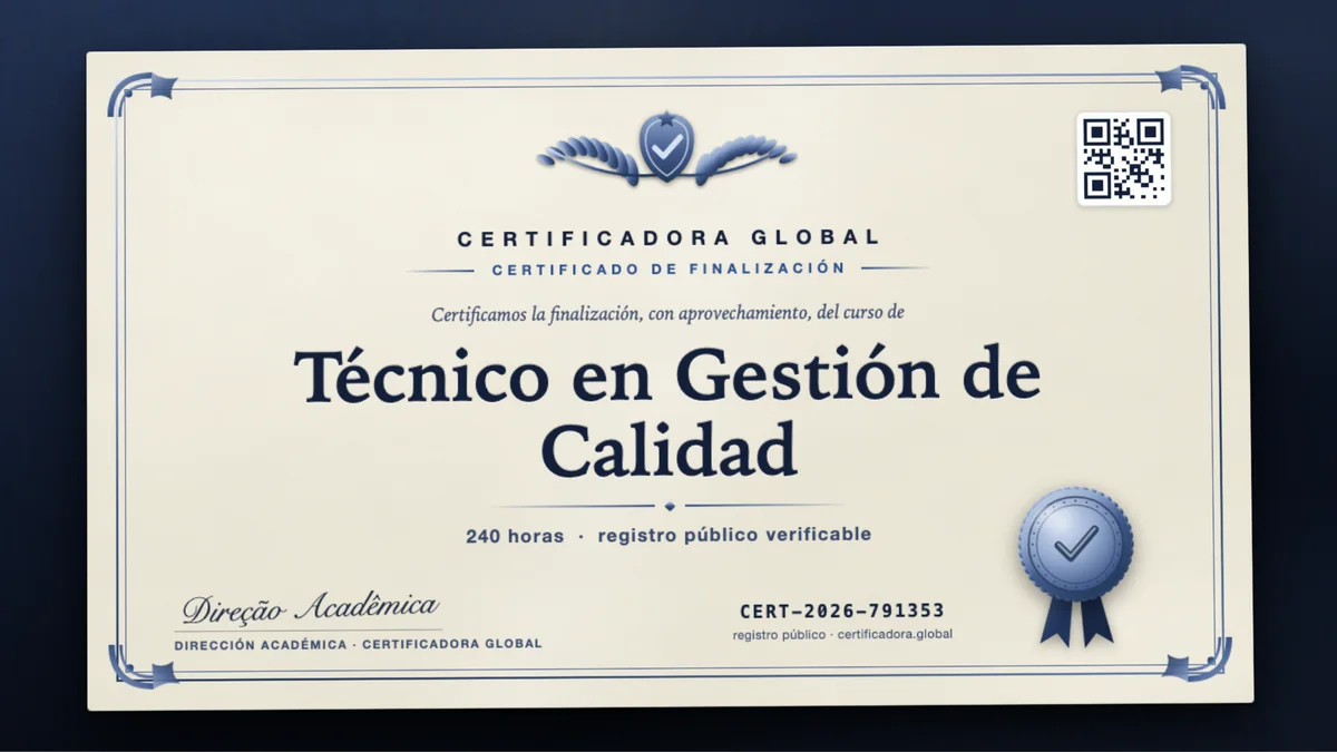 Portada del curso Técnico en Gestión de Calidad