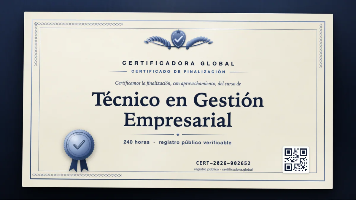 Portada del curso Técnico en Gestión Empresarial