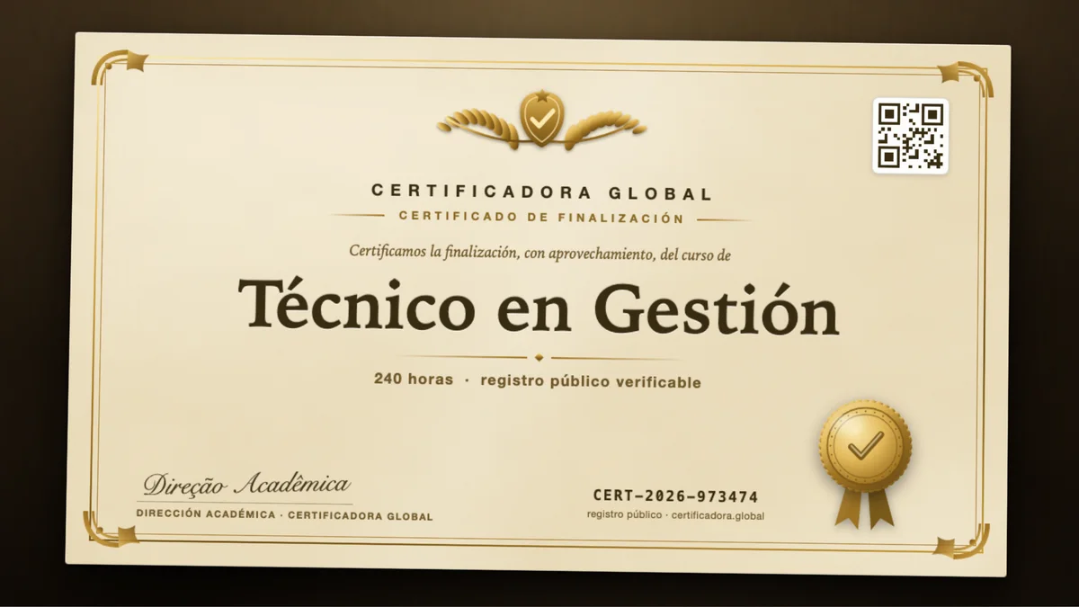 Portada del curso Técnico en Gestión