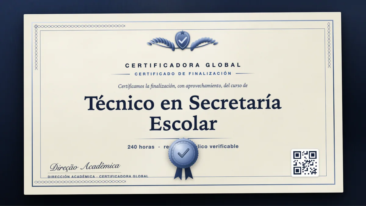 Portada del curso Técnico en Secretaría Escolar