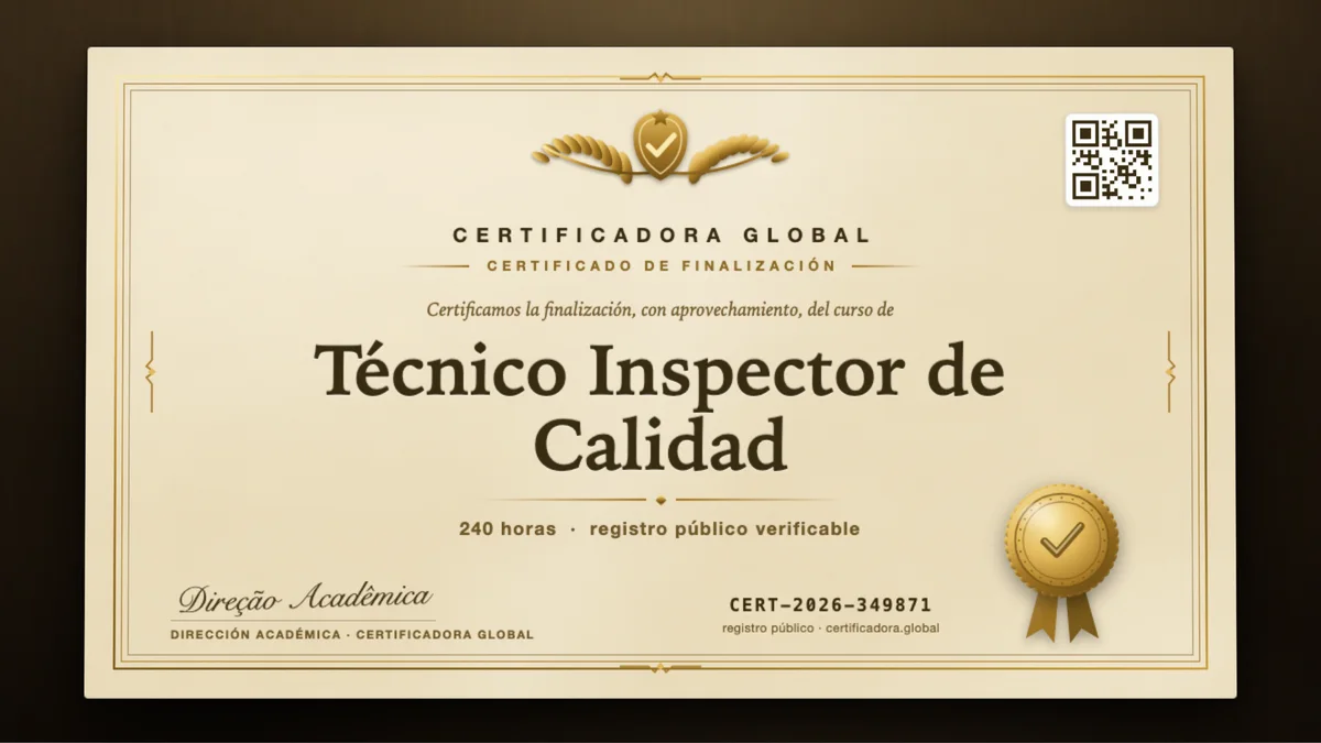 Portada del curso Técnico Inspector de Calidad