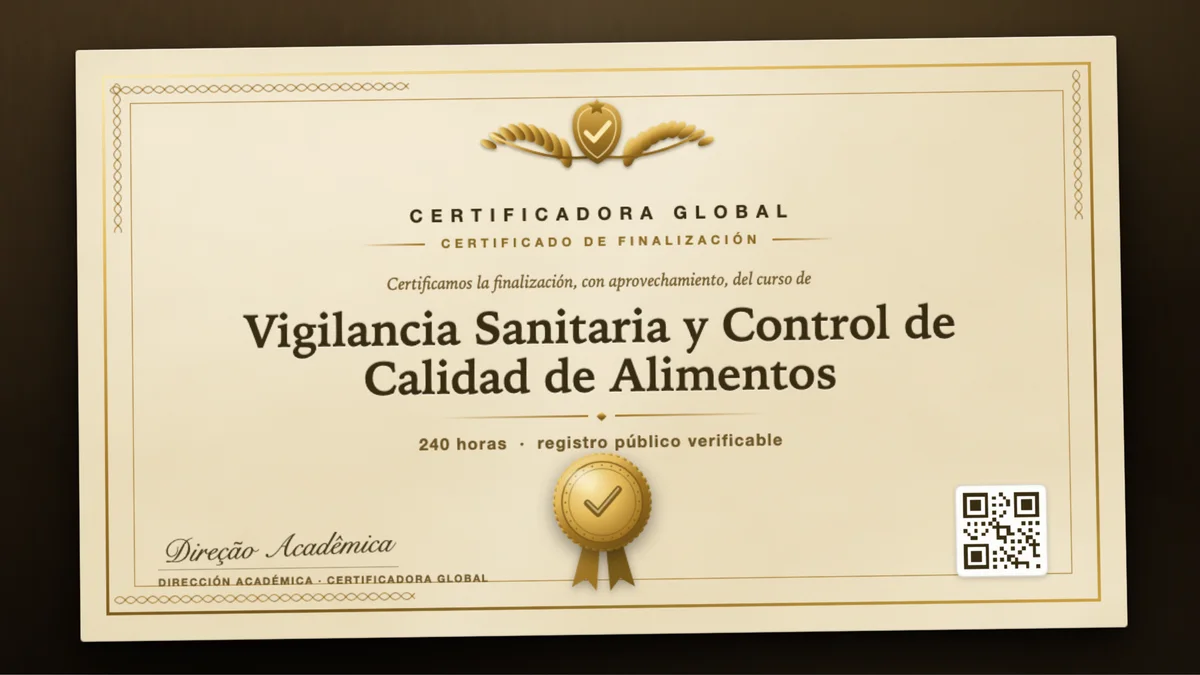 Portada del curso Vigilancia Sanitaria y Control de Calidad de Alimentos
