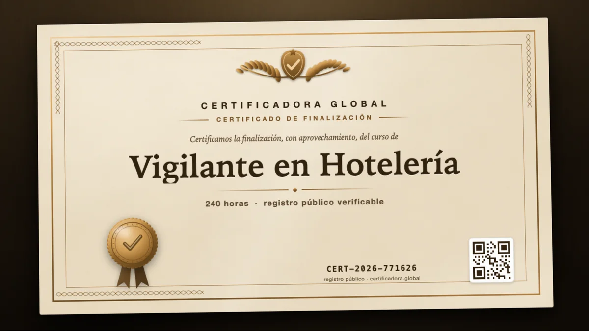 Portada del curso Vigilante en Hotelería