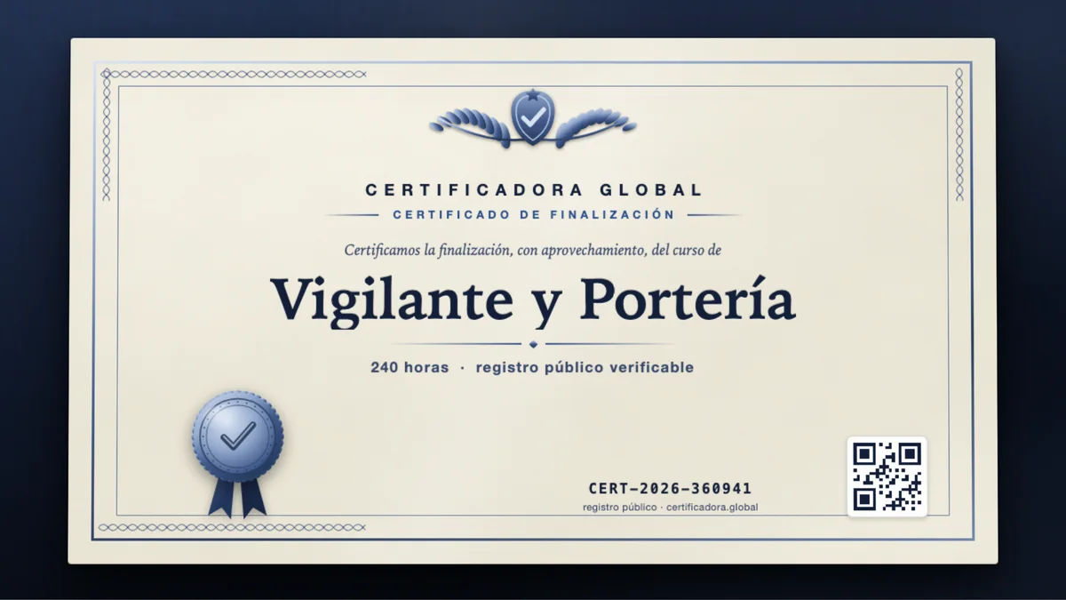 Portada del curso Vigilante y Portería