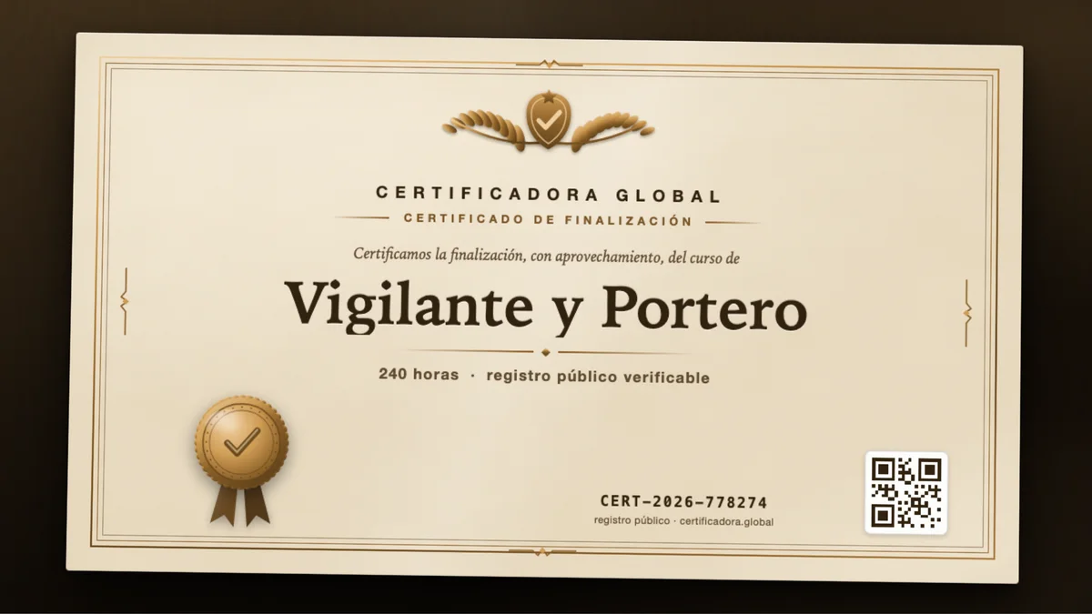 Portada del curso Vigilante y Portero