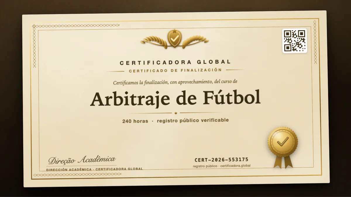 Portada del curso Arbitraje de Fútbol