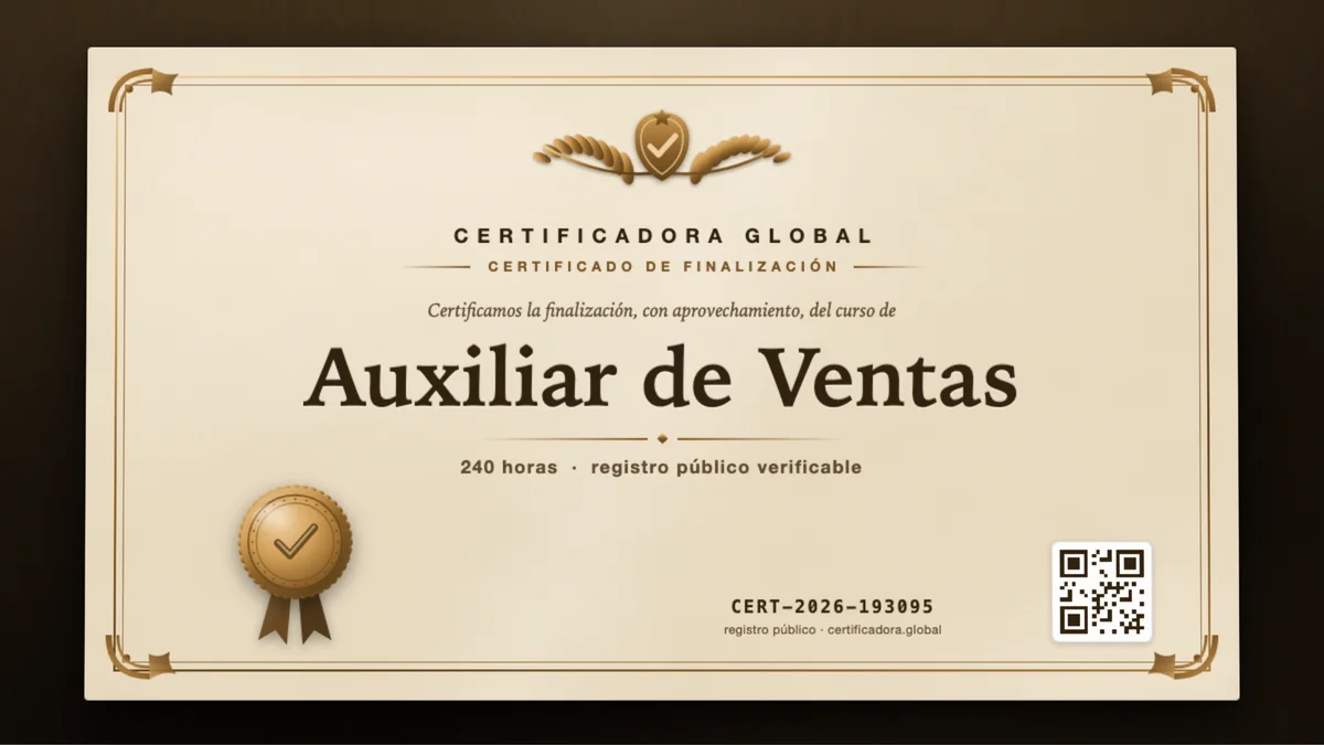 Portada del curso Auxiliar de Ventas