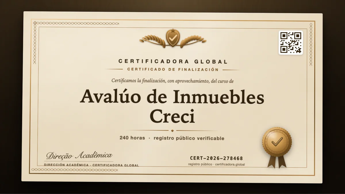 Portada del curso Avalúo de Inmuebles Creci