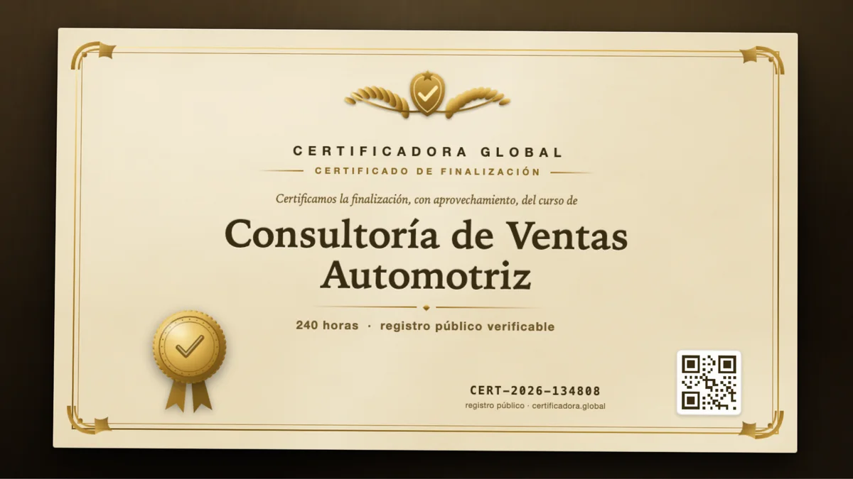 Portada del curso Consultoría de Ventas Automotriz