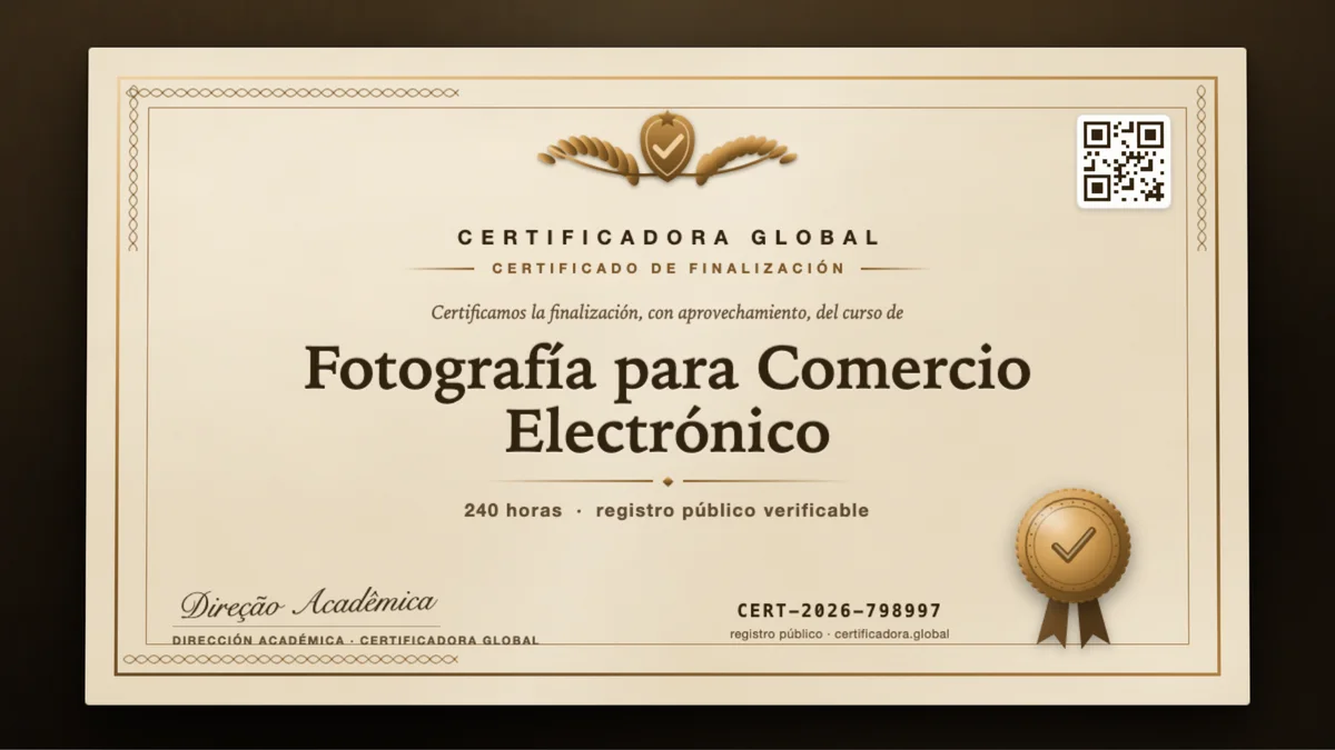 Portada del curso Fotografía para Comercio Electrónico