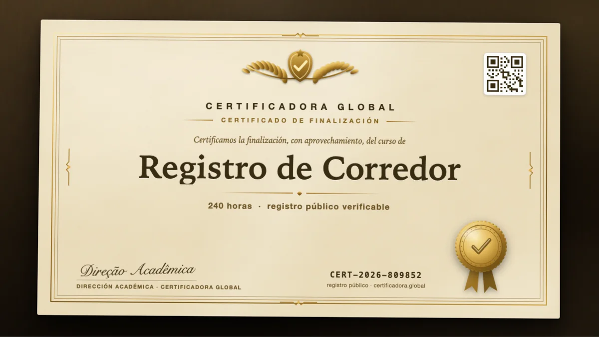 Portada del curso Registro de Corredor