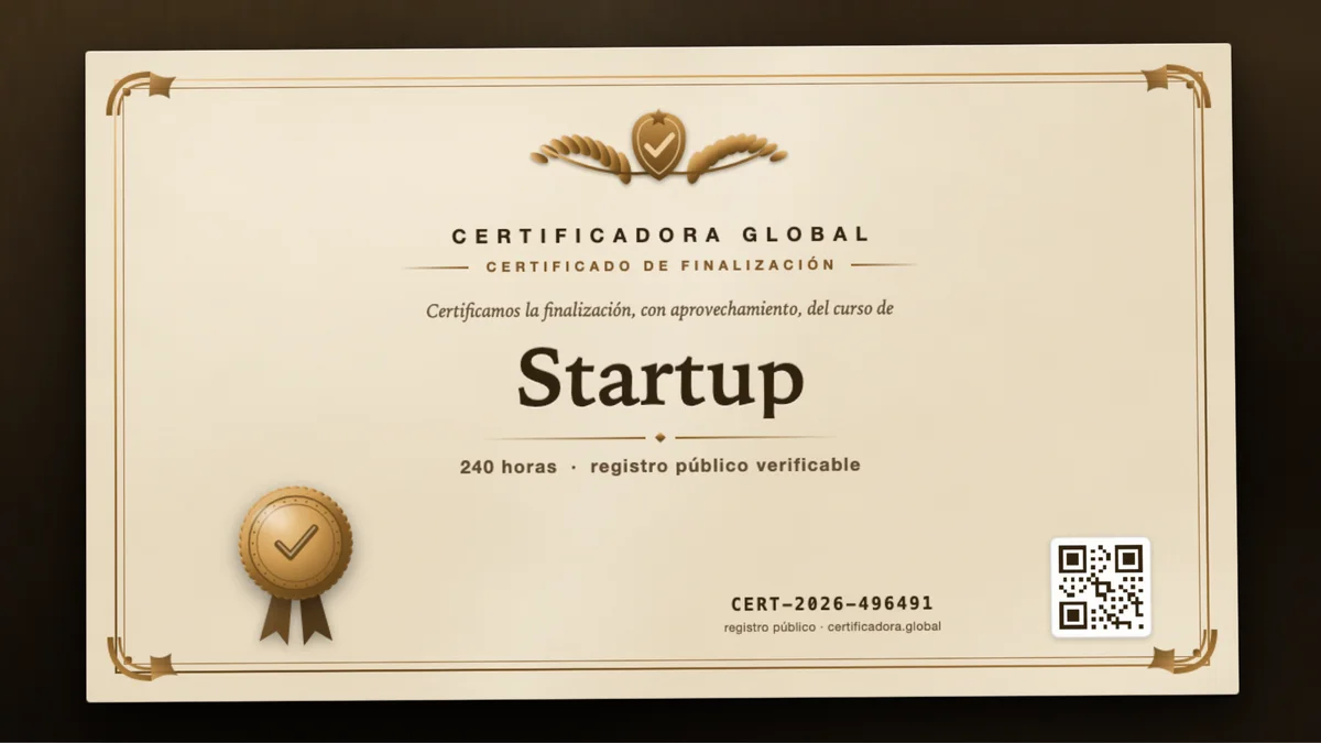 Portada del curso Startup