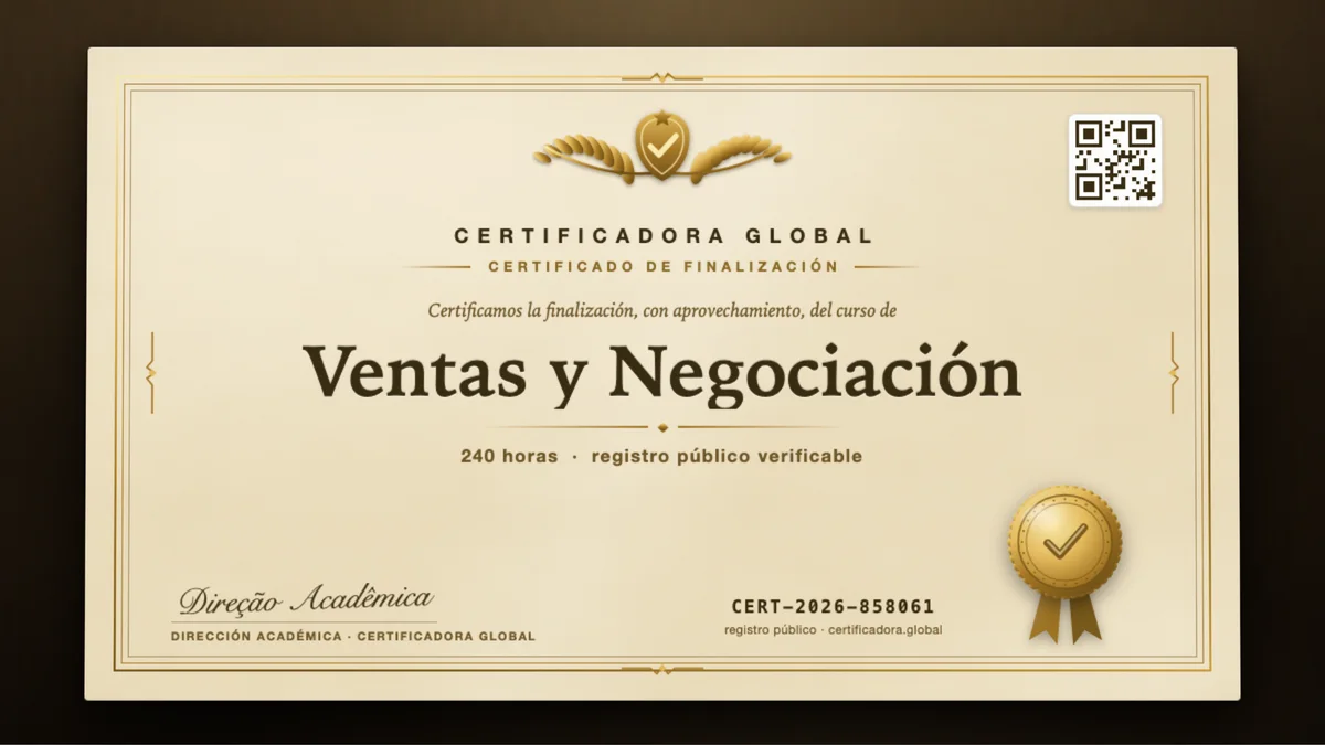Portada del curso Ventas y Negociación