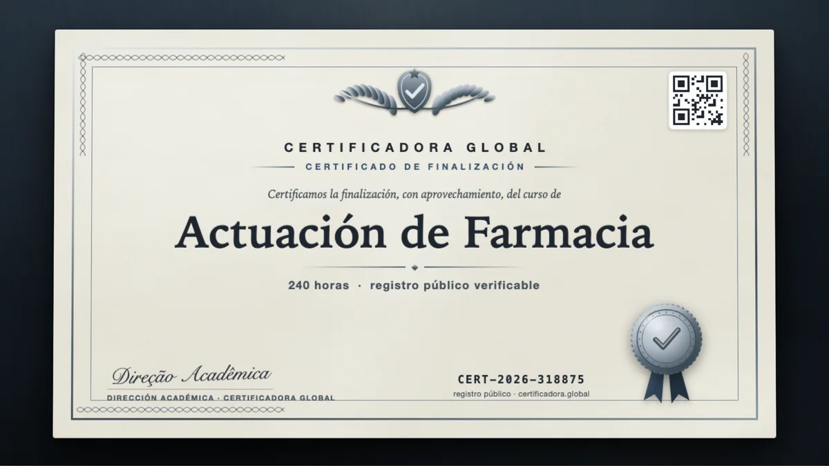Portada del curso Actuación de Farmacia