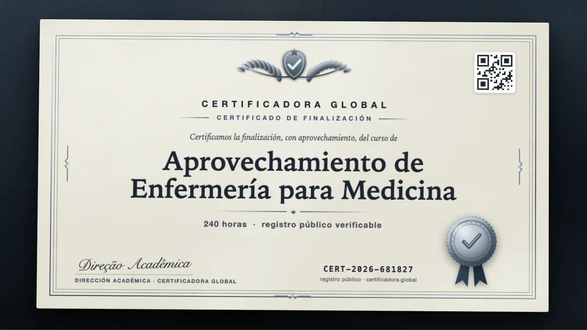 Portada del curso Aprovechamiento de Enfermería para Medicina