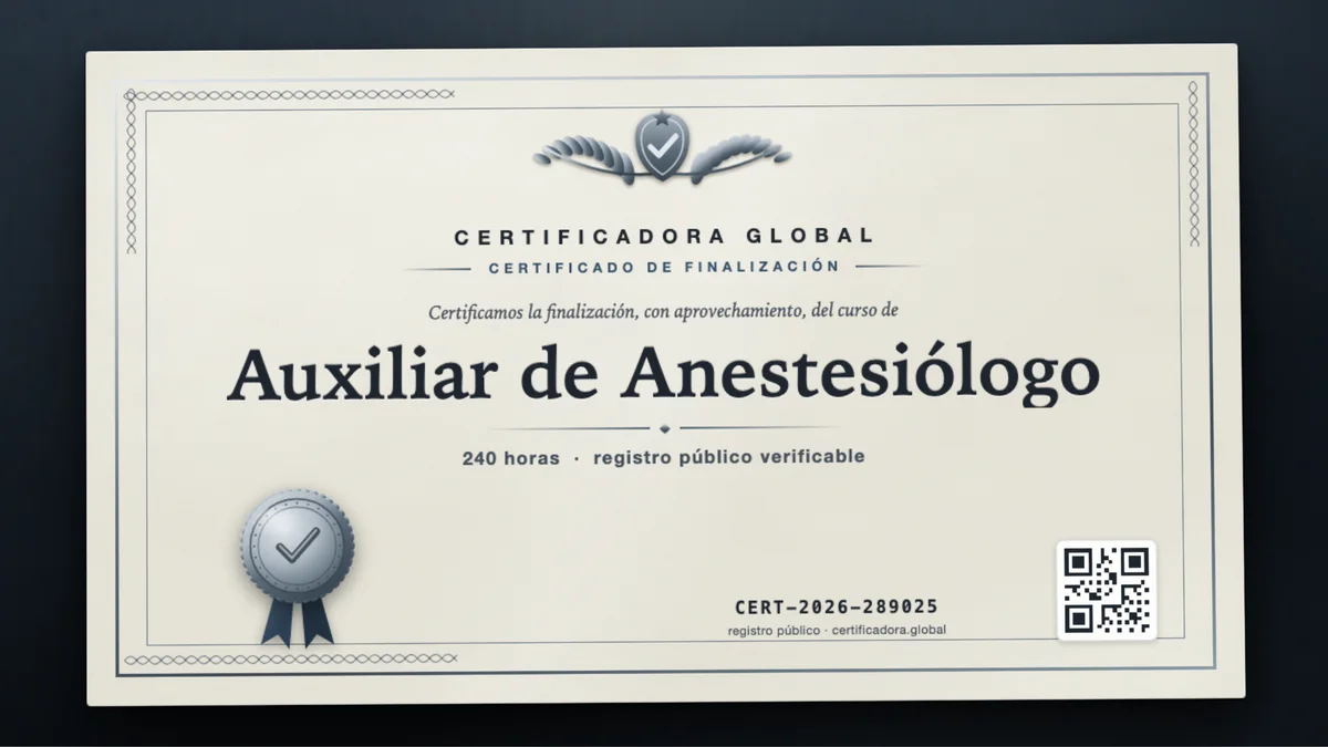 Portada del curso Auxiliar de Anestesiólogo