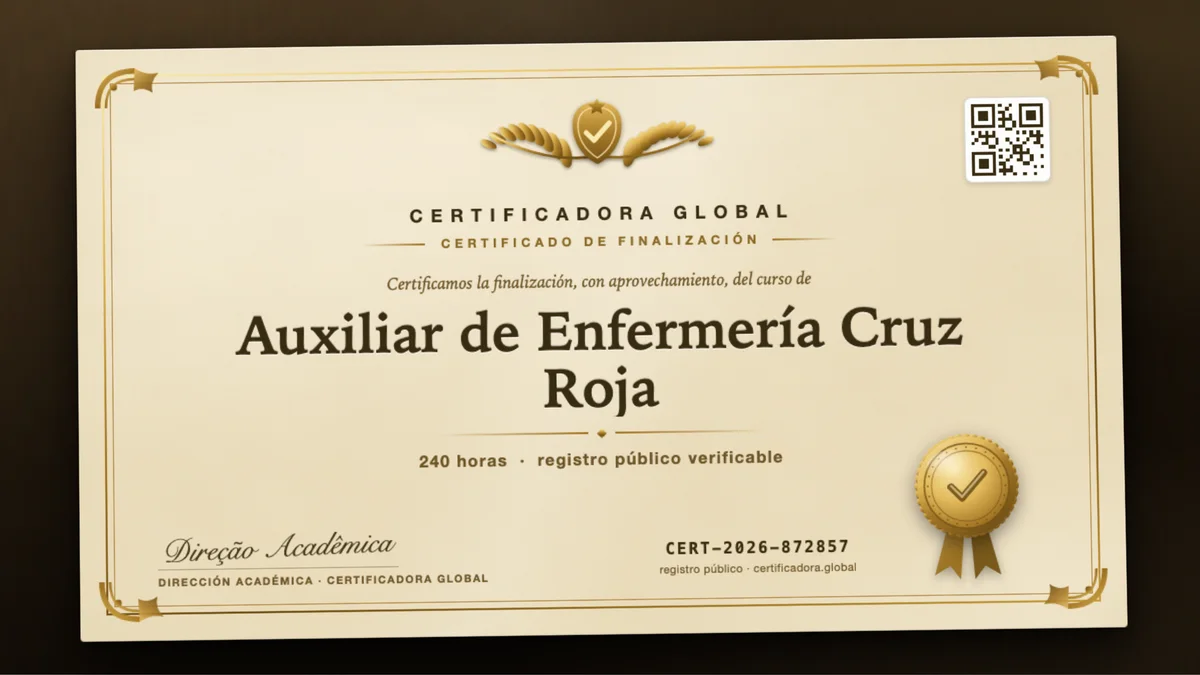 Portada del curso Auxiliar de Enfermería Cruz Roja