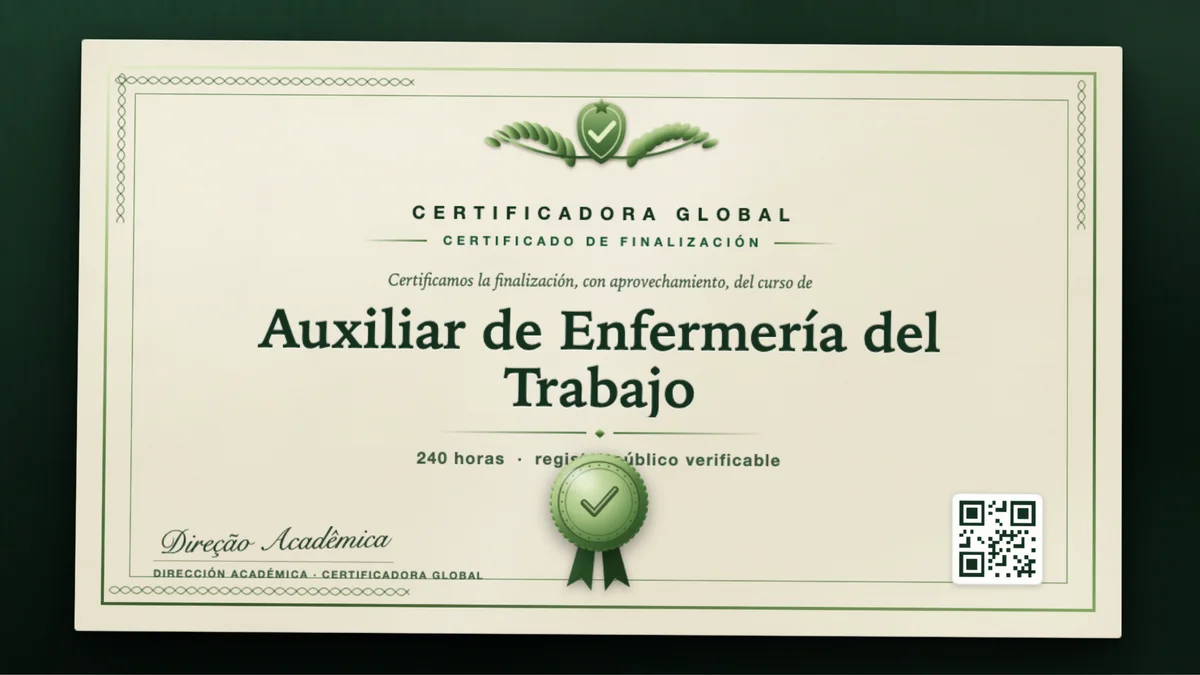 Portada del curso Auxiliar de Enfermería del Trabajo