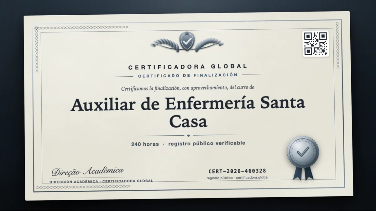 Portada del curso Auxiliar de Enfermería Santa Casa