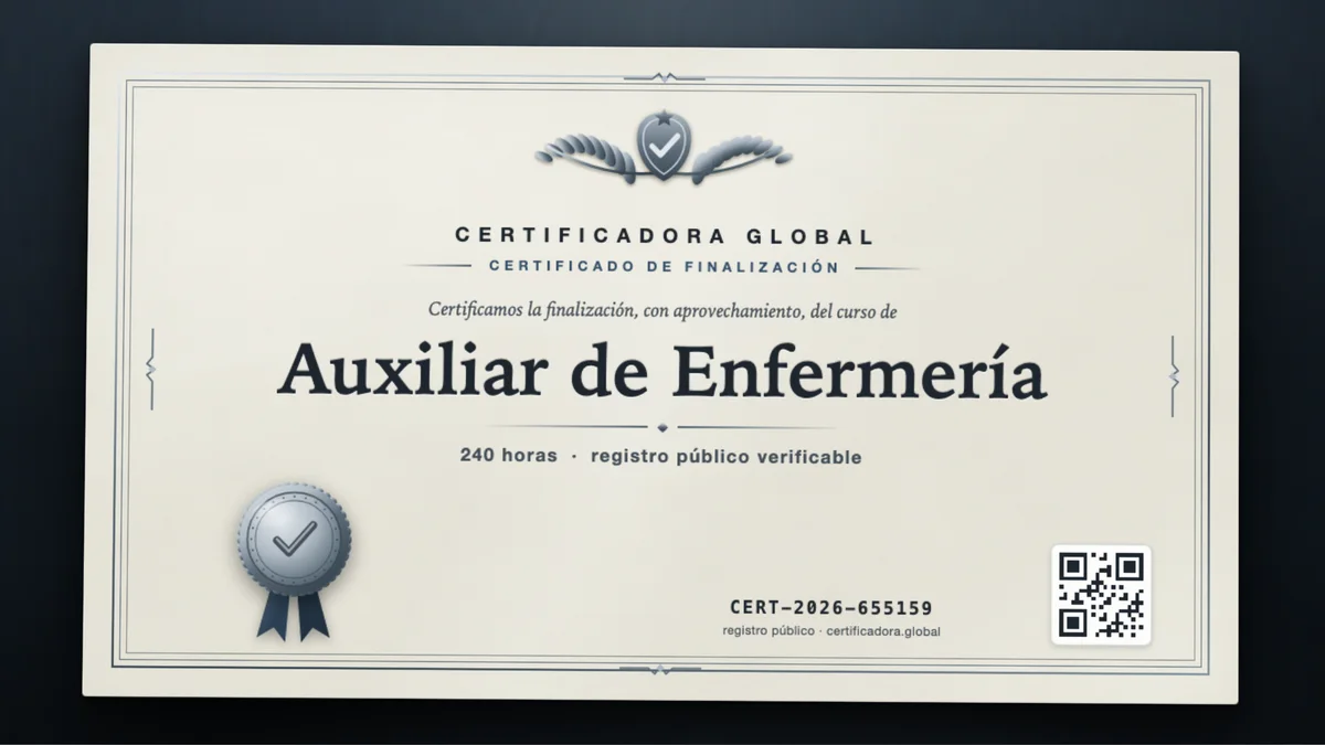 Portada del curso Auxiliar de Enfermería