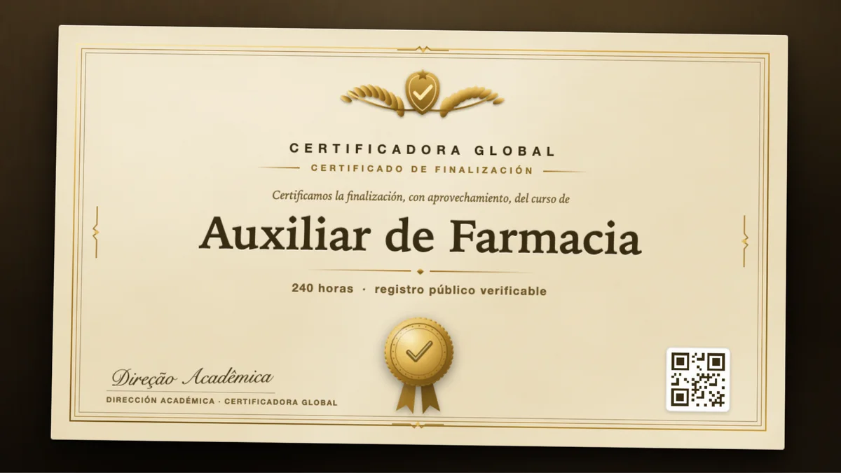 Portada del curso Auxiliar de Farmacia