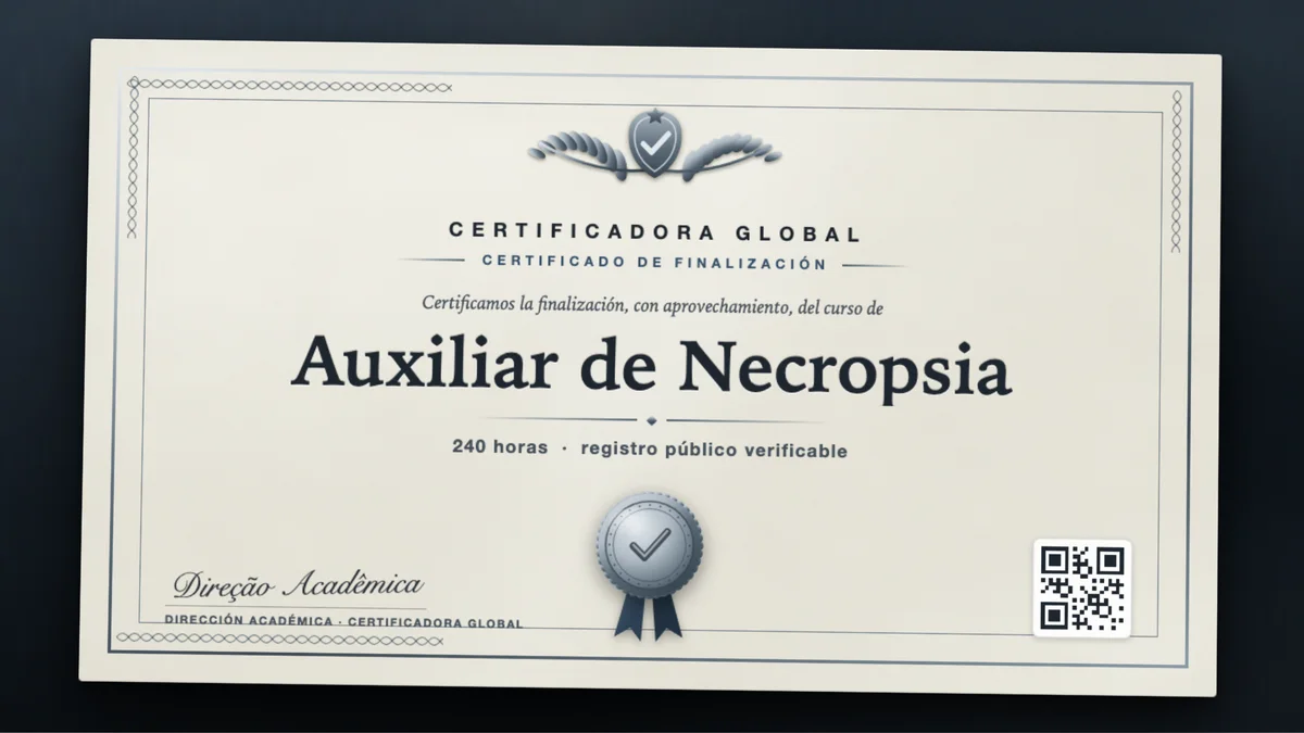 Portada del curso Auxiliar de Necropsia