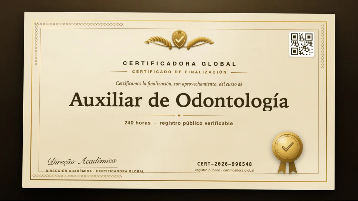 Portada del curso Auxiliar de Odontología