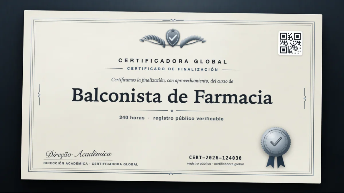 Portada del curso Balconista de Farmacia
