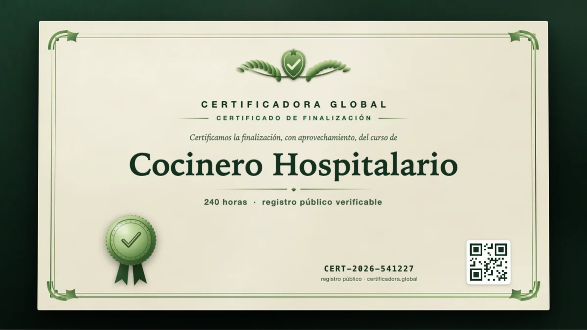 Portada del curso Cocinero Hospitalario