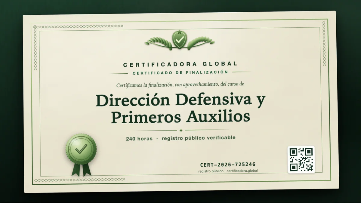 Portada del curso Dirección Defensiva y Primeros Auxilios