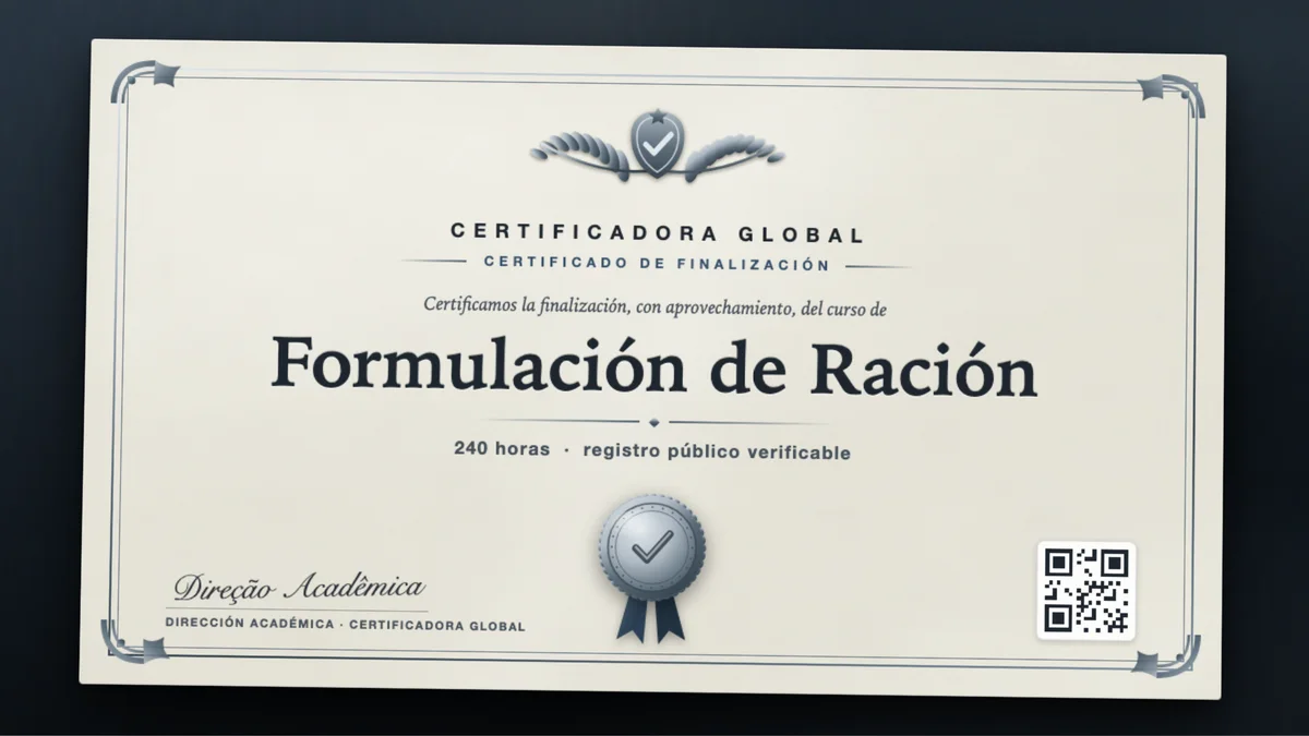 Portada del curso Formulación de Ración
