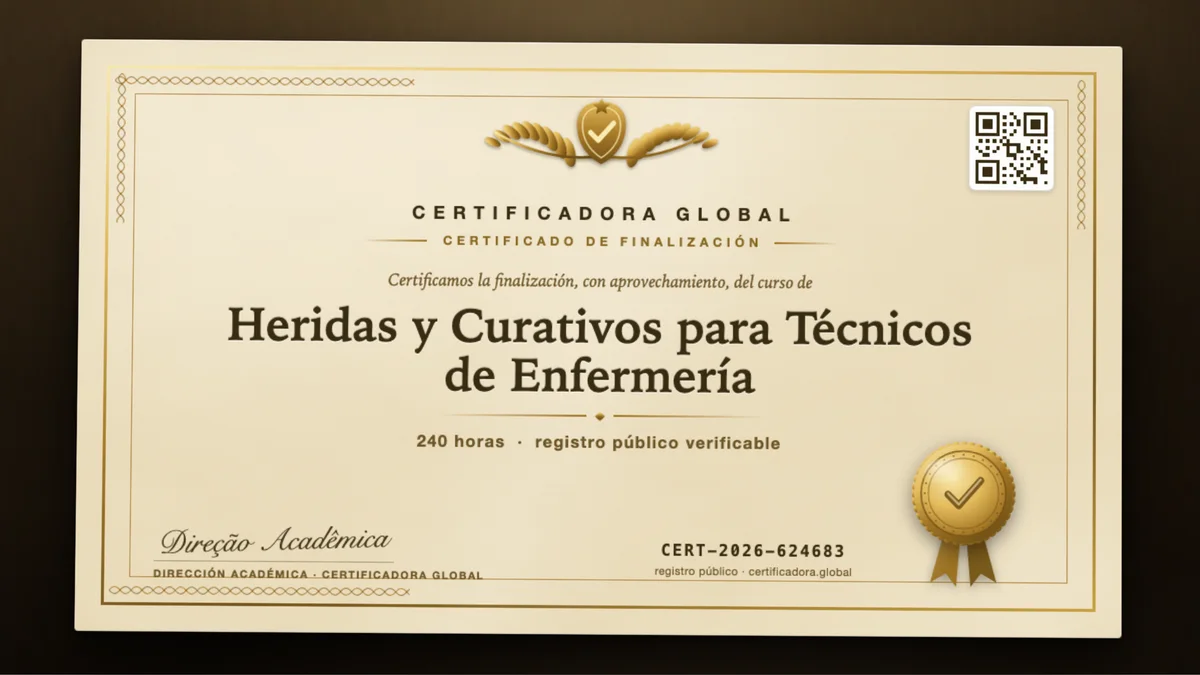 Portada del curso Heridas y Curativos para Técnicos de Enfermería