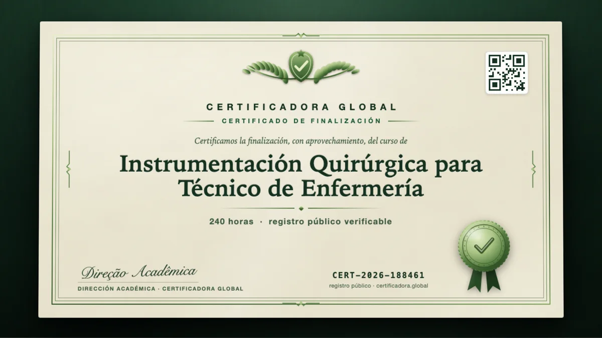 Portada del curso Instrumentación Quirúrgica para Técnico de Enfermería