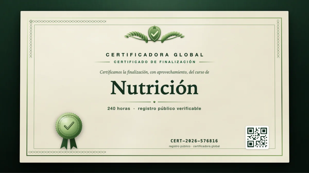 Portada del curso Nutrición