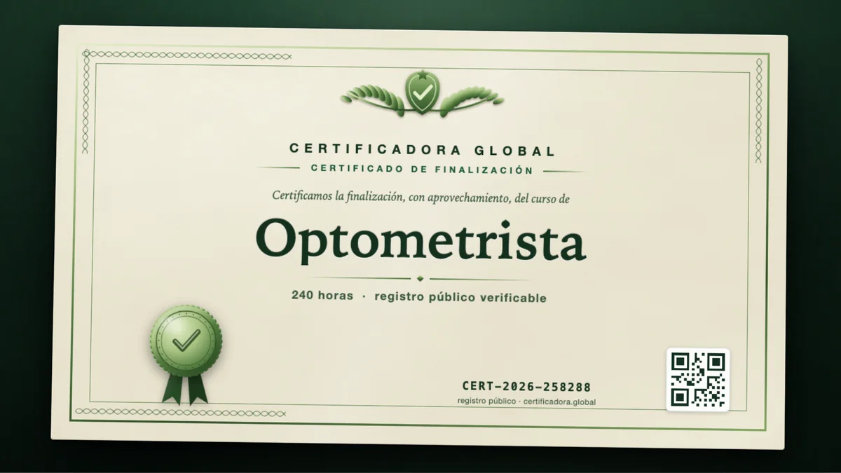 Portada del curso Optometrista