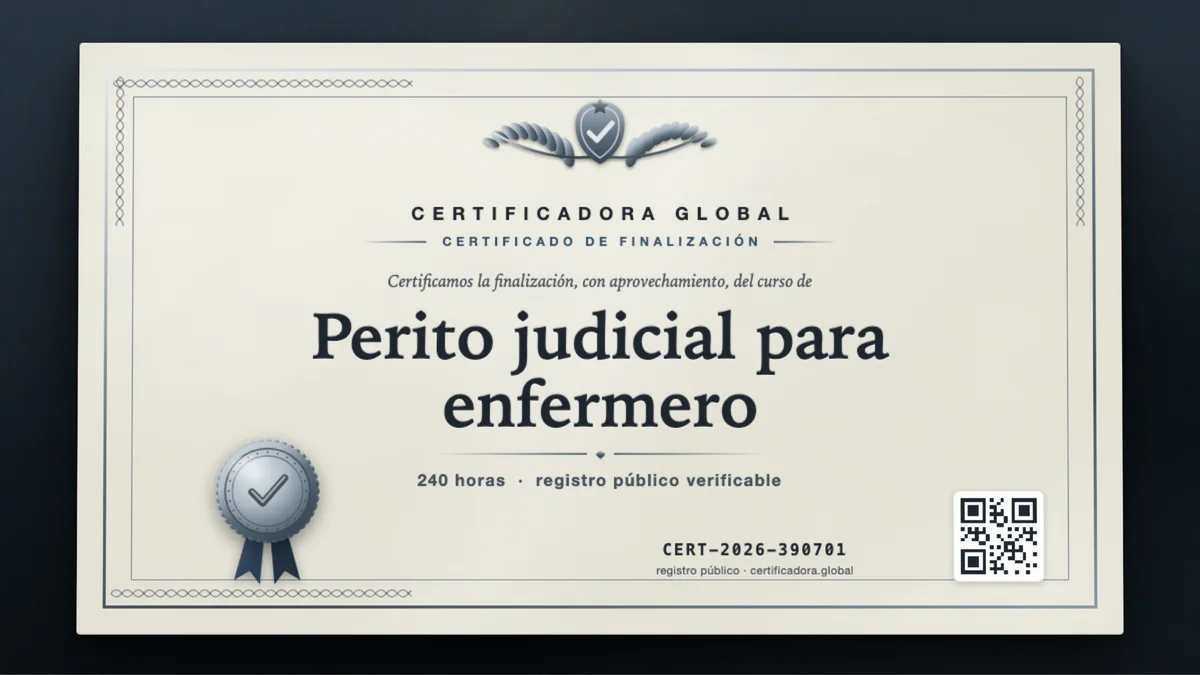 Portada del curso Perito judicial para enfermero